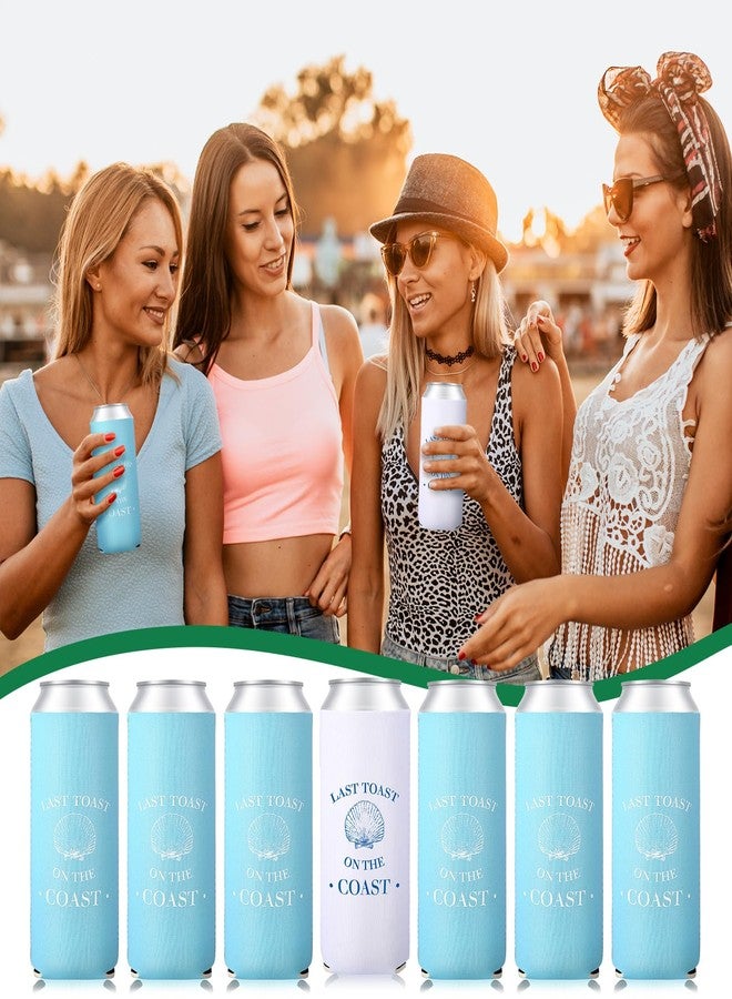 Ninehaoou 12 Count Last Toast on the Coast Bachelorette Party Can Sleeves Blue Beach Bachelorette Party Decoration Accessories Beach Party Favors Bulk for Bride Bridesmaid Gifts(5.5 x 3.5 Inches) - Image 3